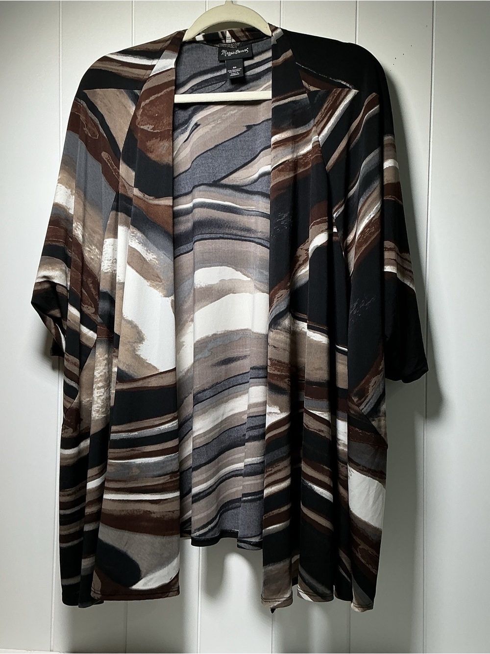 Maggie Barnes Cardigan Women's Plus Size 3X Open Front Kimono Over Top Flowy
